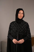 Load image into Gallery viewer, | LUXE | FLOWING CRYSTAL LATTICE CAPE | BLACK
