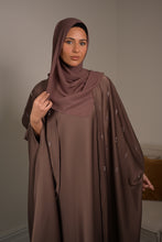 Load image into Gallery viewer, EMBELLISHED CAPE 3 PIECE ABAYA | CHOCOLATE |
