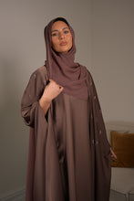 Load image into Gallery viewer, EMBELLISHED CAPE 3 PIECE ABAYA | CHOCOLATE |
