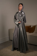 Load image into Gallery viewer, FLARED SLEEVE ORGANZA 4 PIECE ABAYA | SILVER |

