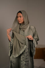 Load image into Gallery viewer, SATIN FLORAL UMBRELLA ABAYA | GREEN |
