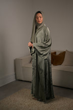 Load image into Gallery viewer, SATIN FLORAL UMBRELLA ABAYA | GREEN |
