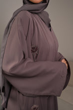 Load image into Gallery viewer, | CLASSIC NIDA ABAYA WITH CRYSTAL FLOWER DETAIL  | AVAILABLE IN 4 COLOURS |
