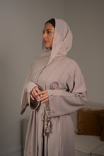 Load image into Gallery viewer, | CLASSIC NIDA ABAYA WITH CRYSTAL FLOWER DETAIL  | AVAILABLE IN 4 COLOURS |
