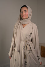 Load image into Gallery viewer, | CLASSIC NIDA ABAYA WITH CRYSTAL FLOWER DETAIL  | AVAILABLE IN 4 COLOURS |
