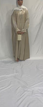 Load and play video in Gallery viewer, EMBELLISHED ORGANZA 3 PIECE ABAYA | PALE GOLD |
